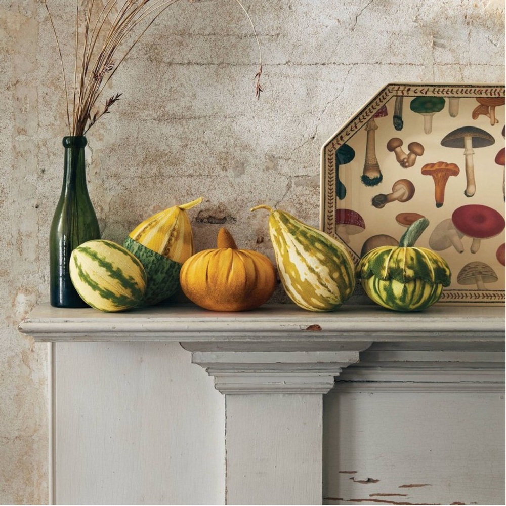 John Derian  fabric gourds set of 5 piece set. - Picture 3 of 3